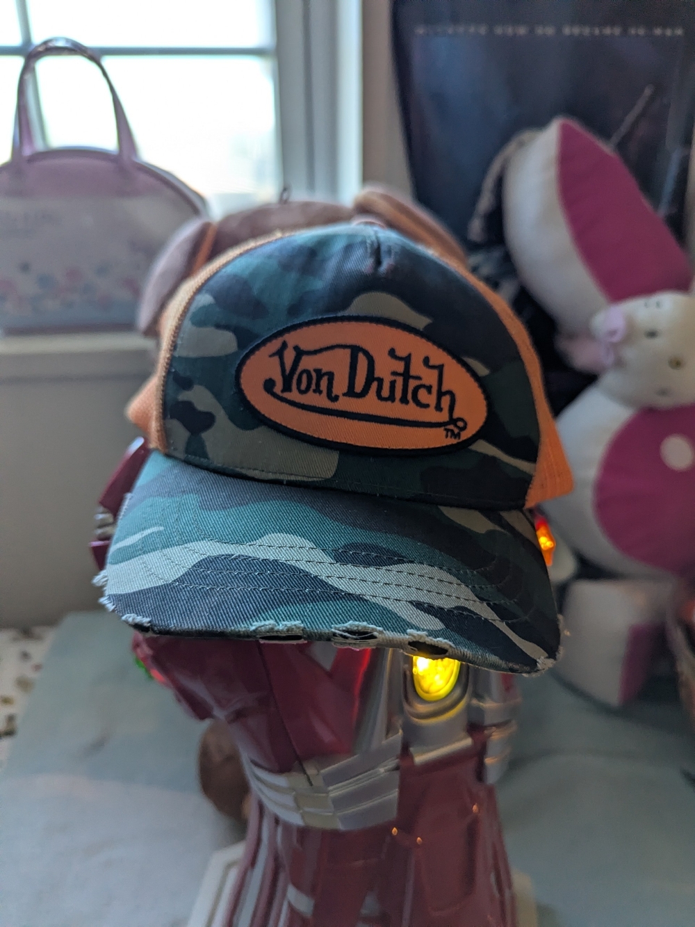 Von Dutch Kids' Camouflage Orange Trucker Hat